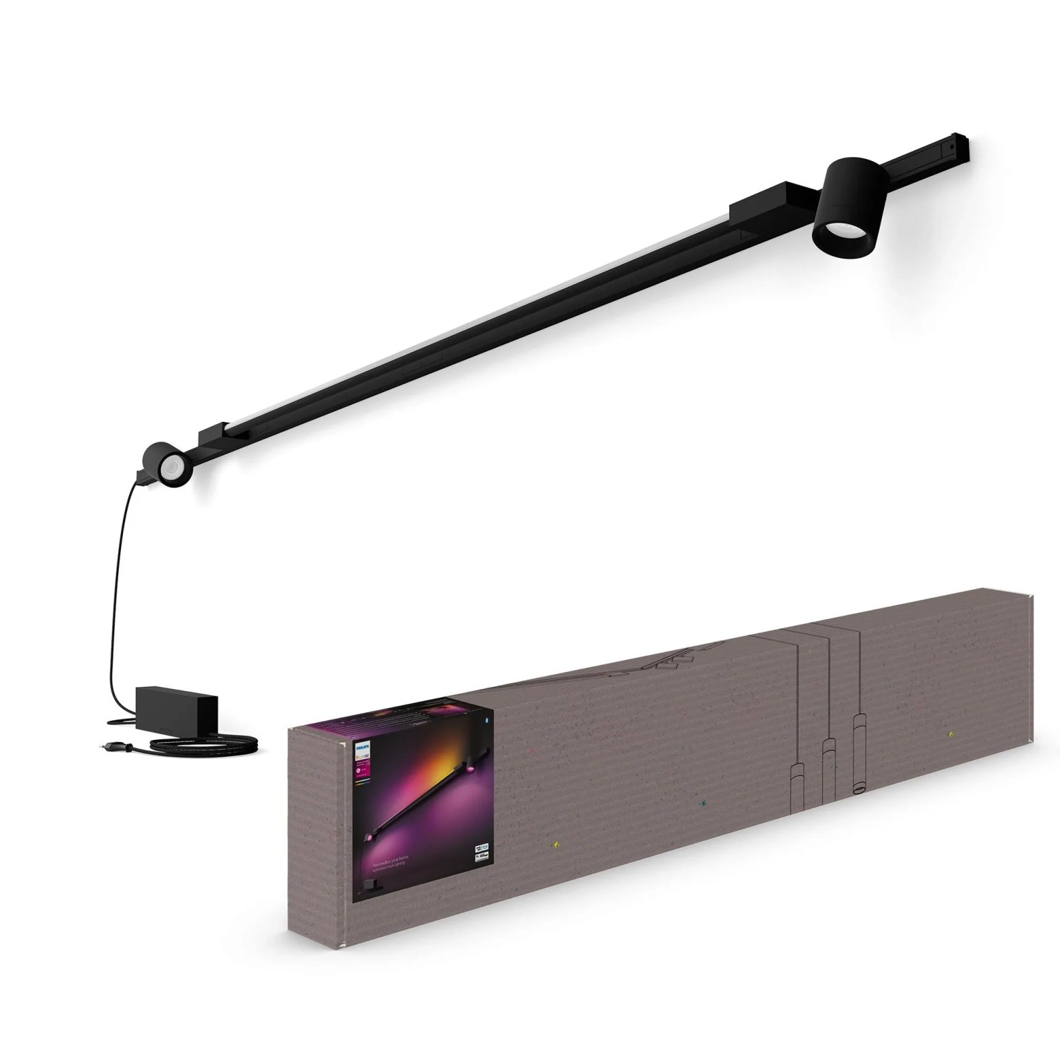 Image of Philips Hue LED-Schienenbeleuchtung Perifo 2er Wandspots & Gradient Tube Schwarz