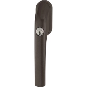 Brauner Abus Fenstergriff FG300 AL0089 zur Fenstersicherung mit Schlüssel.