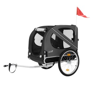 Hauki Hundeanhänger/Buggy 2in1, schwarz-grau, klappbar, bis 40kg. Sicherer Transport für Hunde.