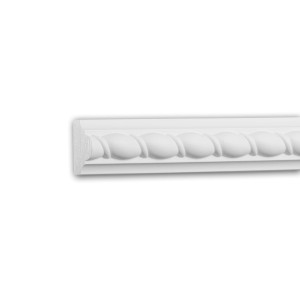 Weiße PROFHOME Wand- und Friesleiste (200 cm) mit Neo-Empire Design.