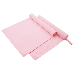 vidaXL Sporthandtücher 2 Stk Rosa 180 x 90 cm Polyester und Polyamid 42011490