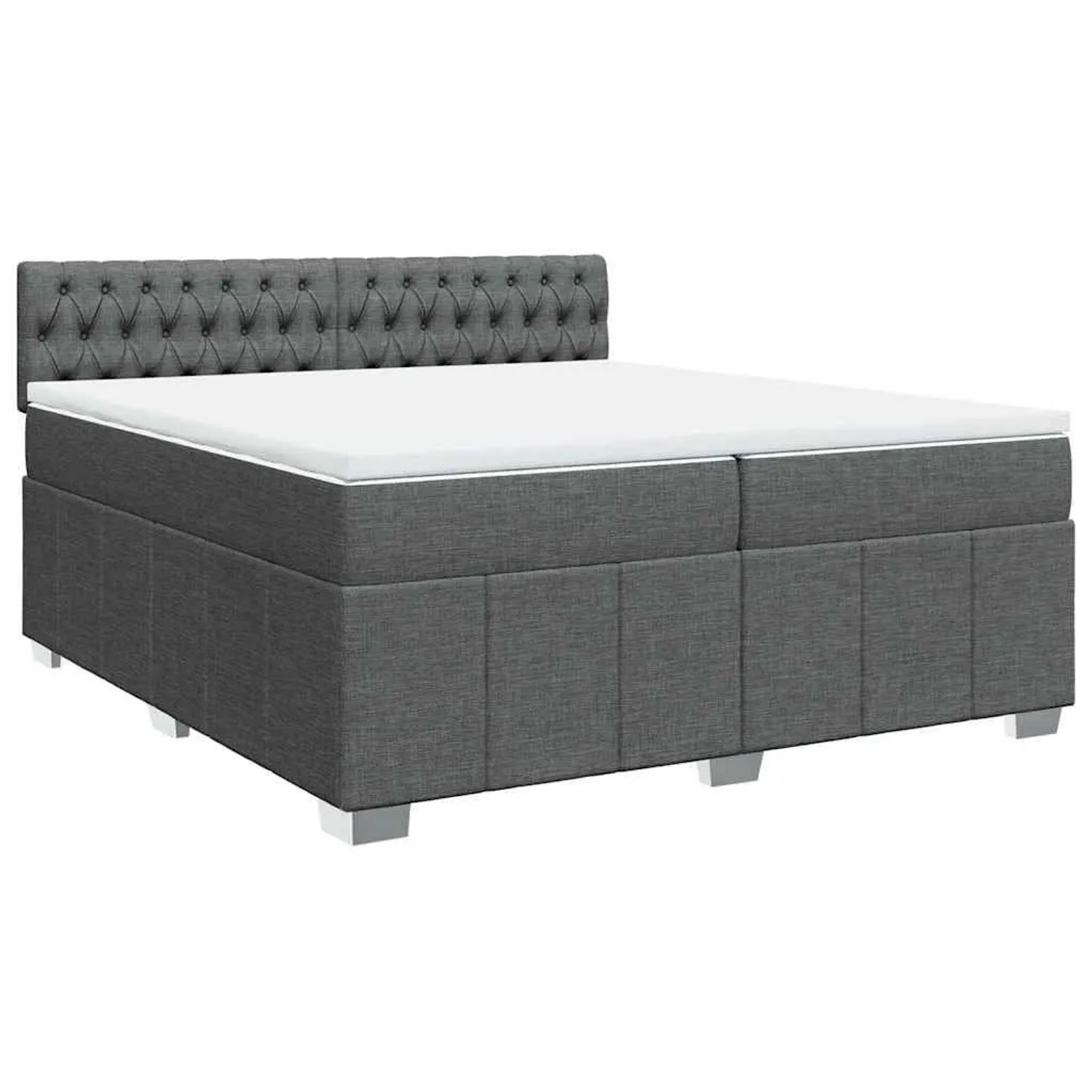 vidaXL Boxspringbett mit Matratze Dunkelgrau 200x200 cm Stoff 3287183 günstig online kaufen