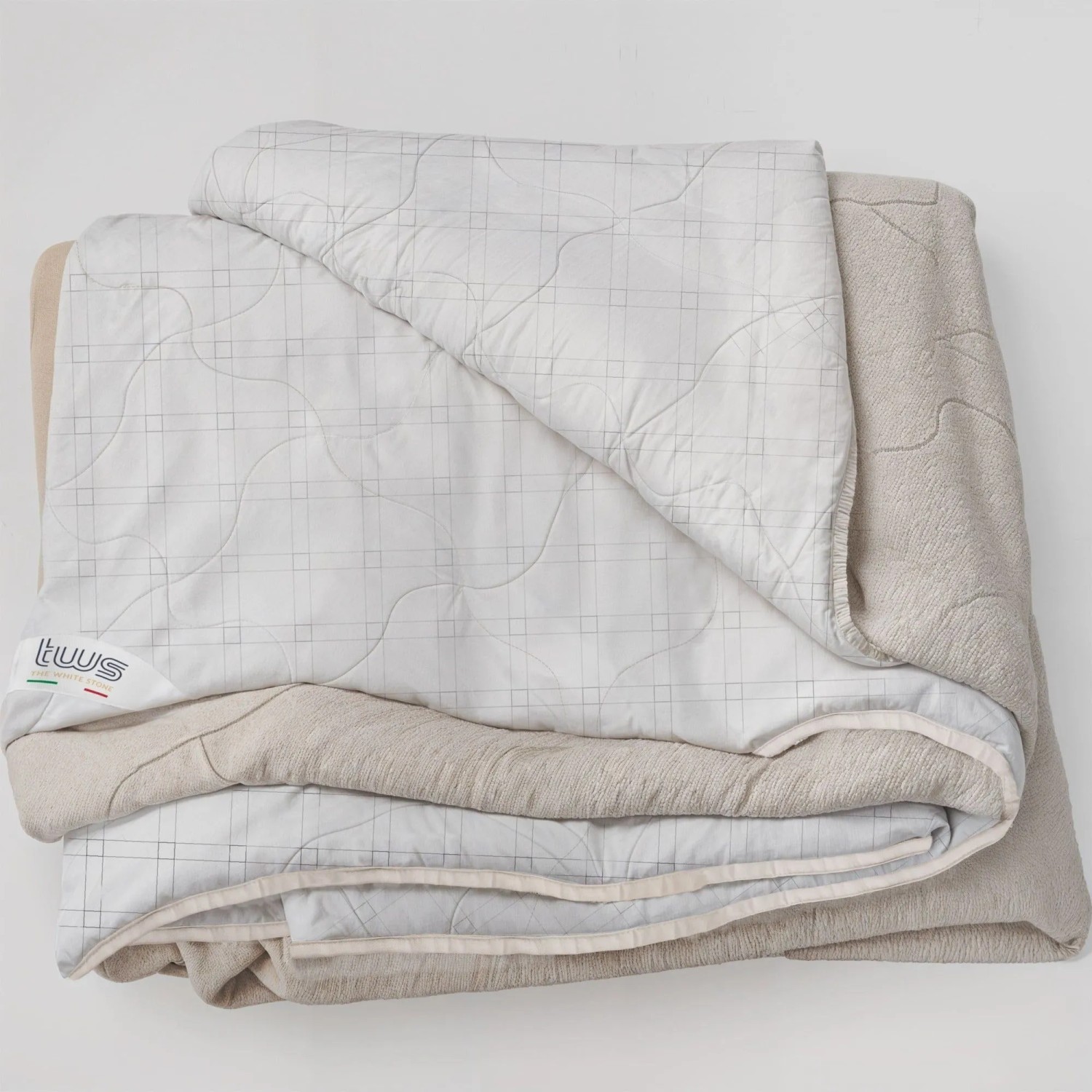 The White Stone Plaid aus Carbonfaser 200 x 200 cm  Weicher Sofaplaid  Wendbarer Antistress-Plaid