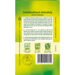 Samenpackung Quedlinburger Schnittknoblauch, mehrjährig, für aromatische Würze im Garten.