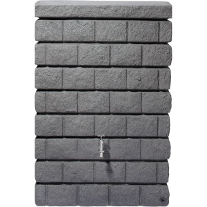 Garantia Wandtank Rocky Junior 300 l in dunkler Granit-Optik mit Wasserhahn.