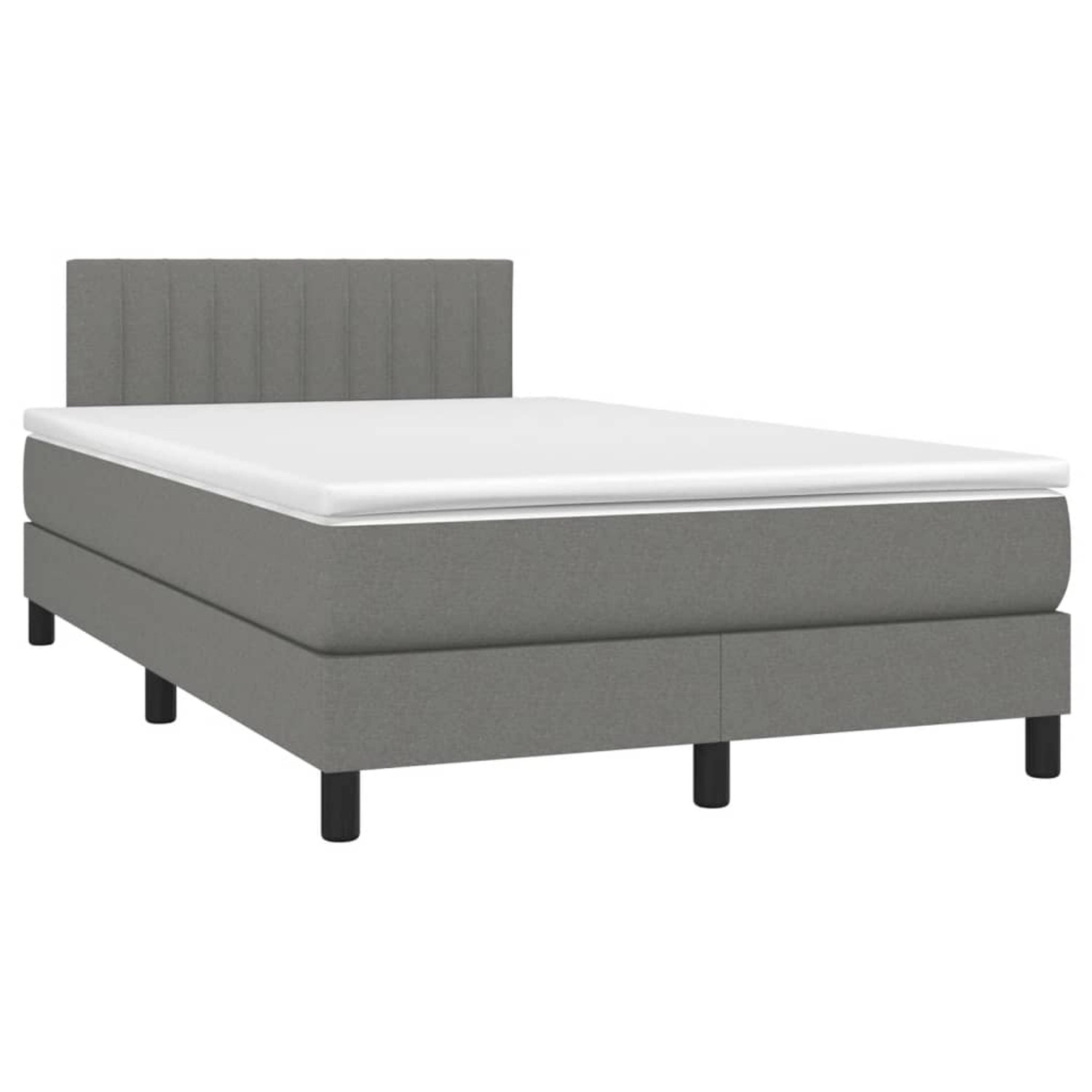 vidaXL Boxspringbett mit Matratze Dunkelgrau 120x190 cm Stoff 3269738 günstig online kaufen