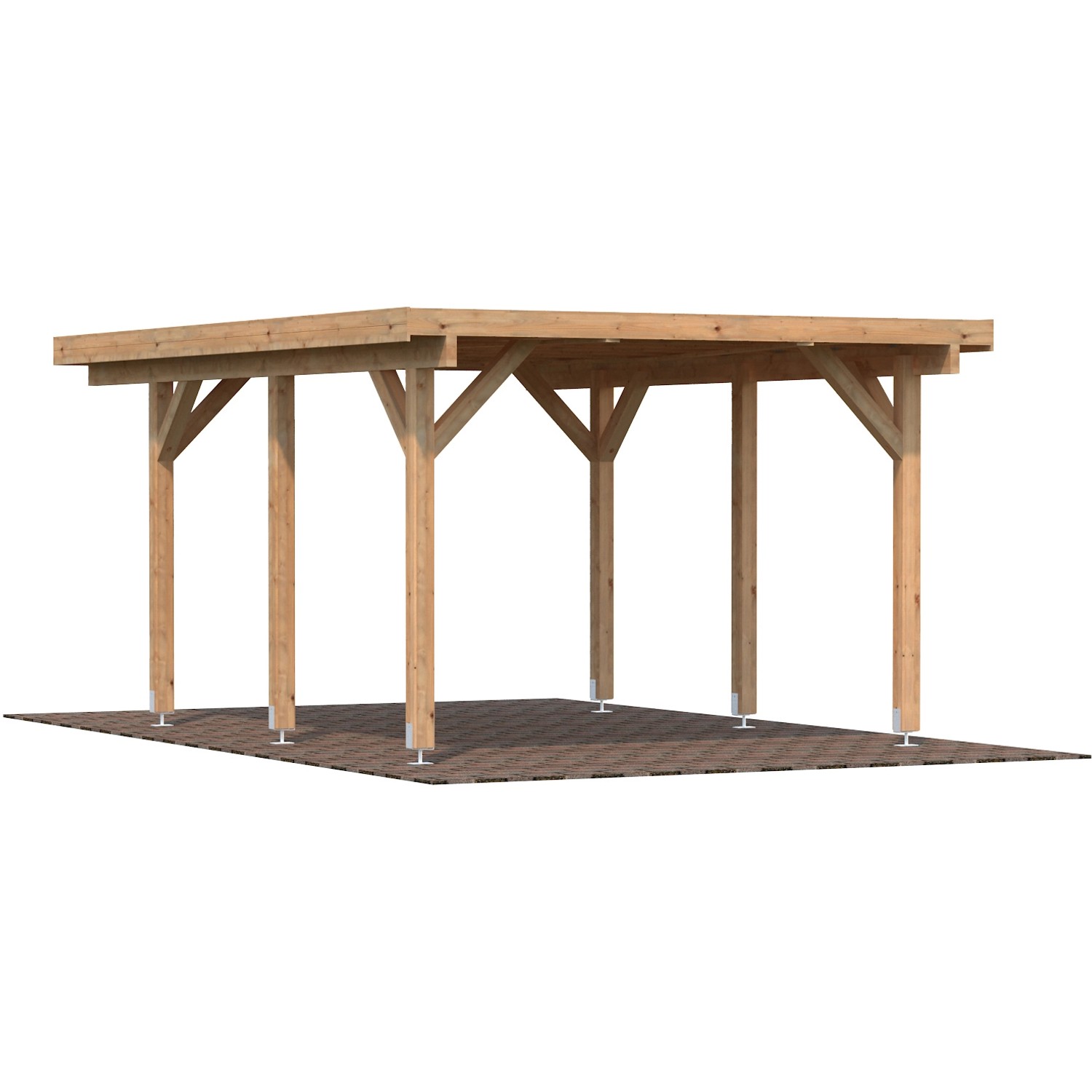 Palmako Einzelcarport Karl Braun tauchgrundiert 360 cm x 512 cm