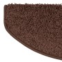 Braune KARAT Shaggy Stufenmatte Sphinx, Hochflor, halbrund, 23,5x65 cm. Treppenschutz für Innen.