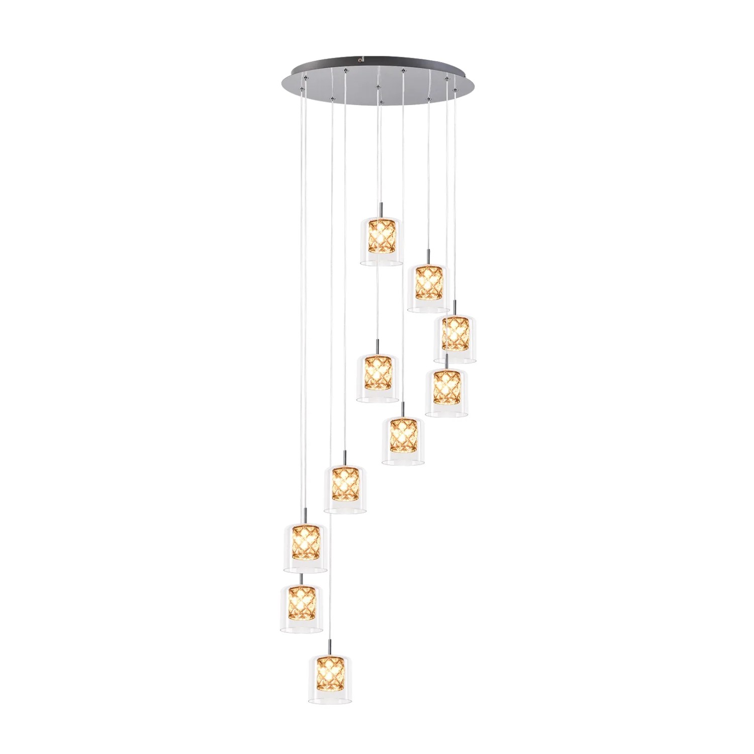 NETTLIFE Moderne Kristall G9 Glas Esszimmer Pendelleuchte Einstellbare Höhe-2