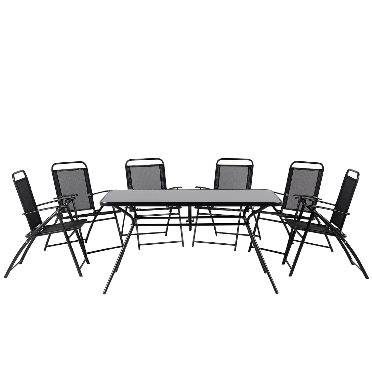 Beliani Gartentisch Set Schwarz 80x140x90 günstig online kaufen