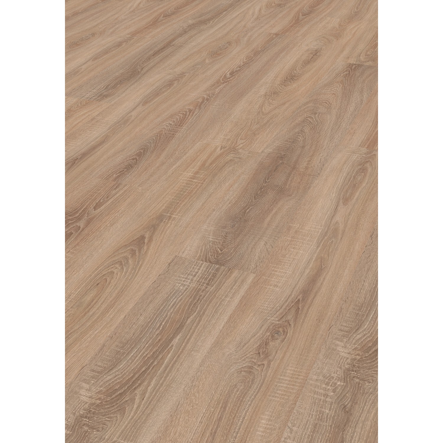 Laminatboden Eiche Nostalgie Altholzstruktur, 8 mm stark, mit Maserung.