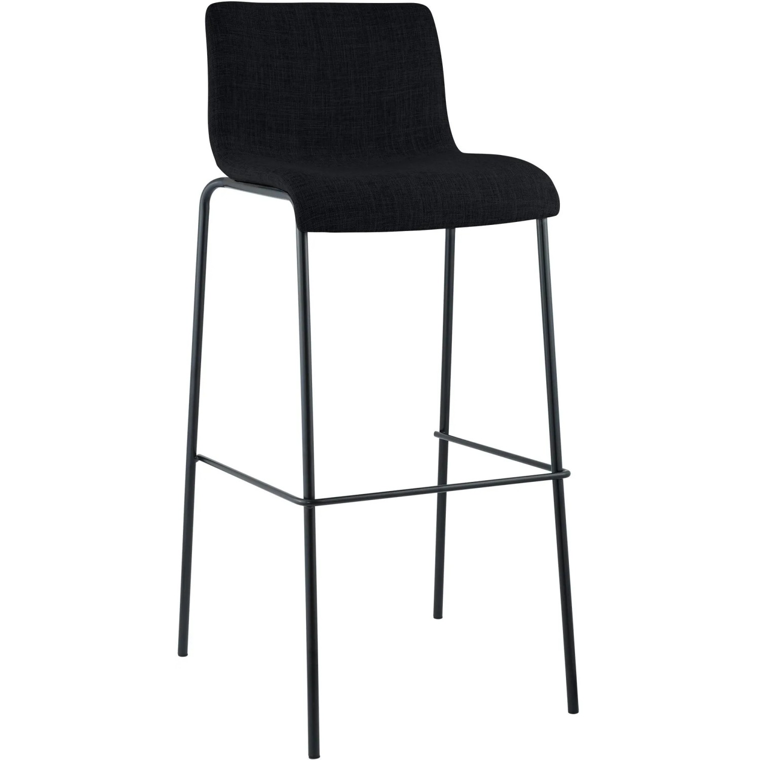 CLP Barhocker Hover Stoff Vierfußgestell Schwarz/Schwarz