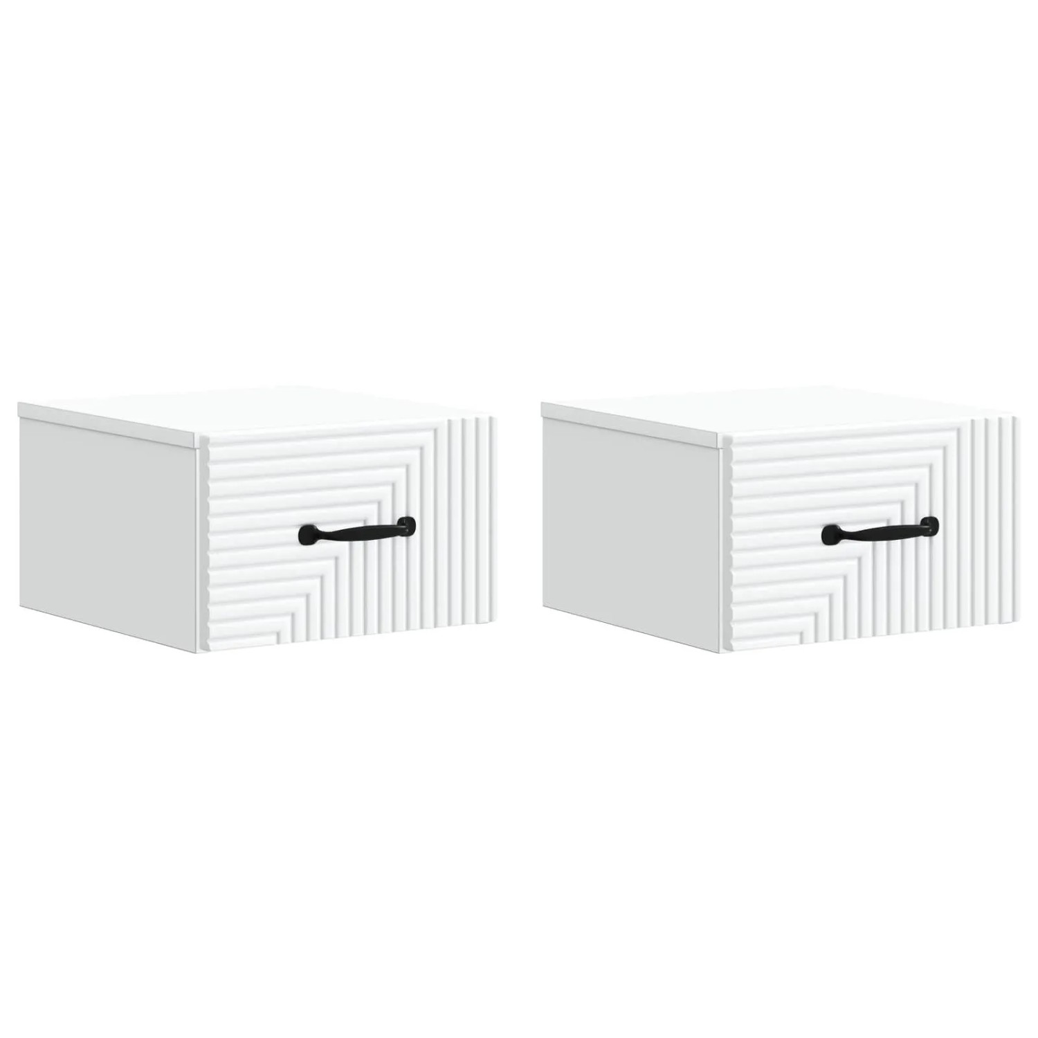 vidaXL Wandmontierter Nachttisch 2 Stk Weiß 34,5 x 33 x 20 cm 898596