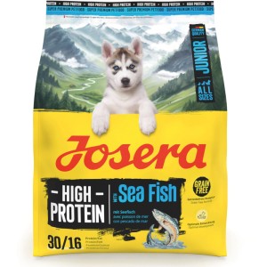 Josera Junior High Protein Sea Fish Hunde-Trockenfutter, getreidefrei mit Lachs, 900g Packung.