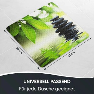 Quadratische Sanilo Badematte Harmony (53x53 cm) mit Zen-Motiv für Badewanne und Dusche.