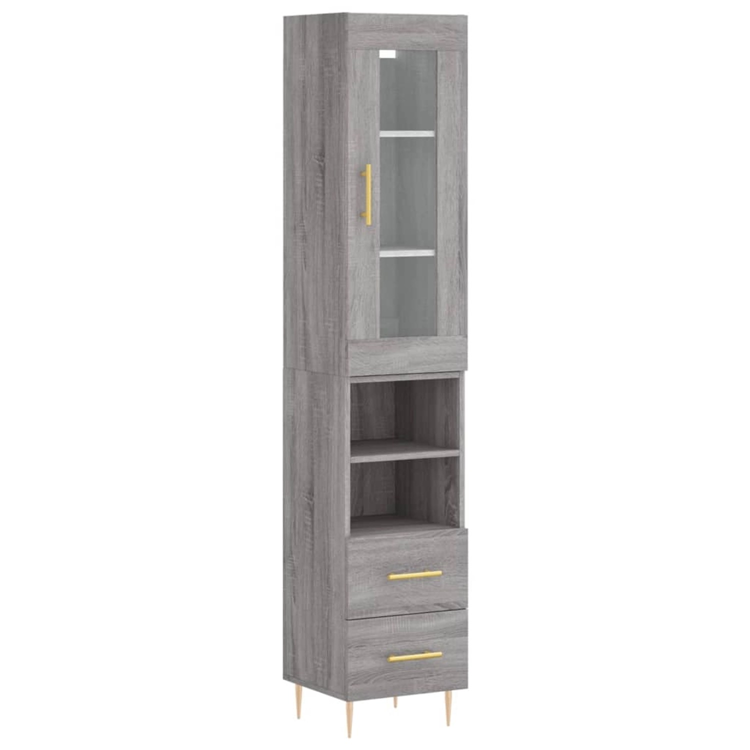 vidaXL Highboard Grau Sonoma 34,5x34x180 cm Holzwerkstoff 3199295 günstig online kaufen