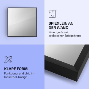 Klarstein La Palma Infrarot Heizgerät mit Spiegelfront, 500W, Schwarz.