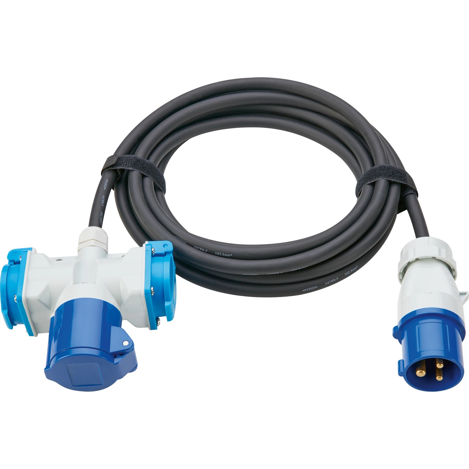 Verlängerungskabel Caravan 2-fach 1xCEE 16A 5 m IP44 Schwarzblau