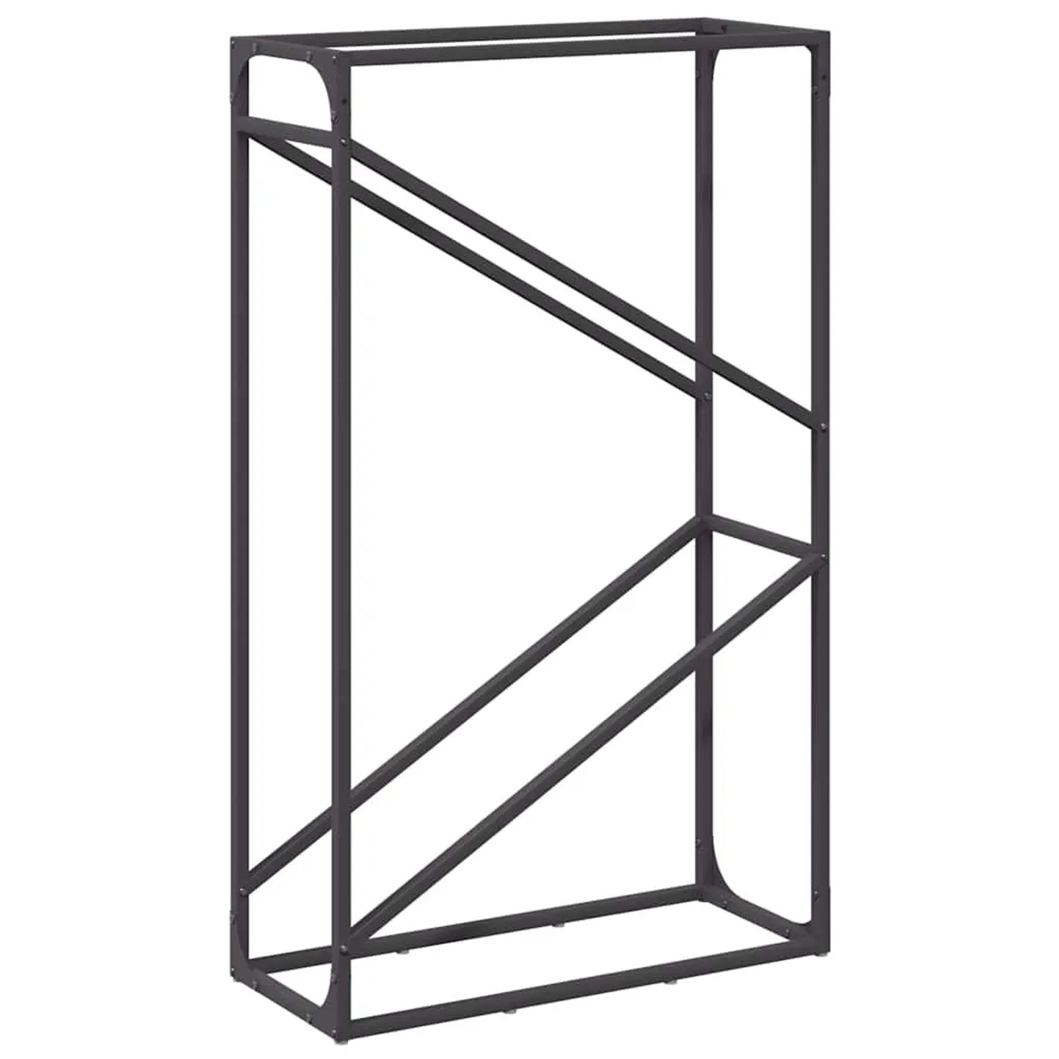 vidaXL Brennholzregal Schwarz 60x25x100 cm Kaltgewalzter Stahl 864327