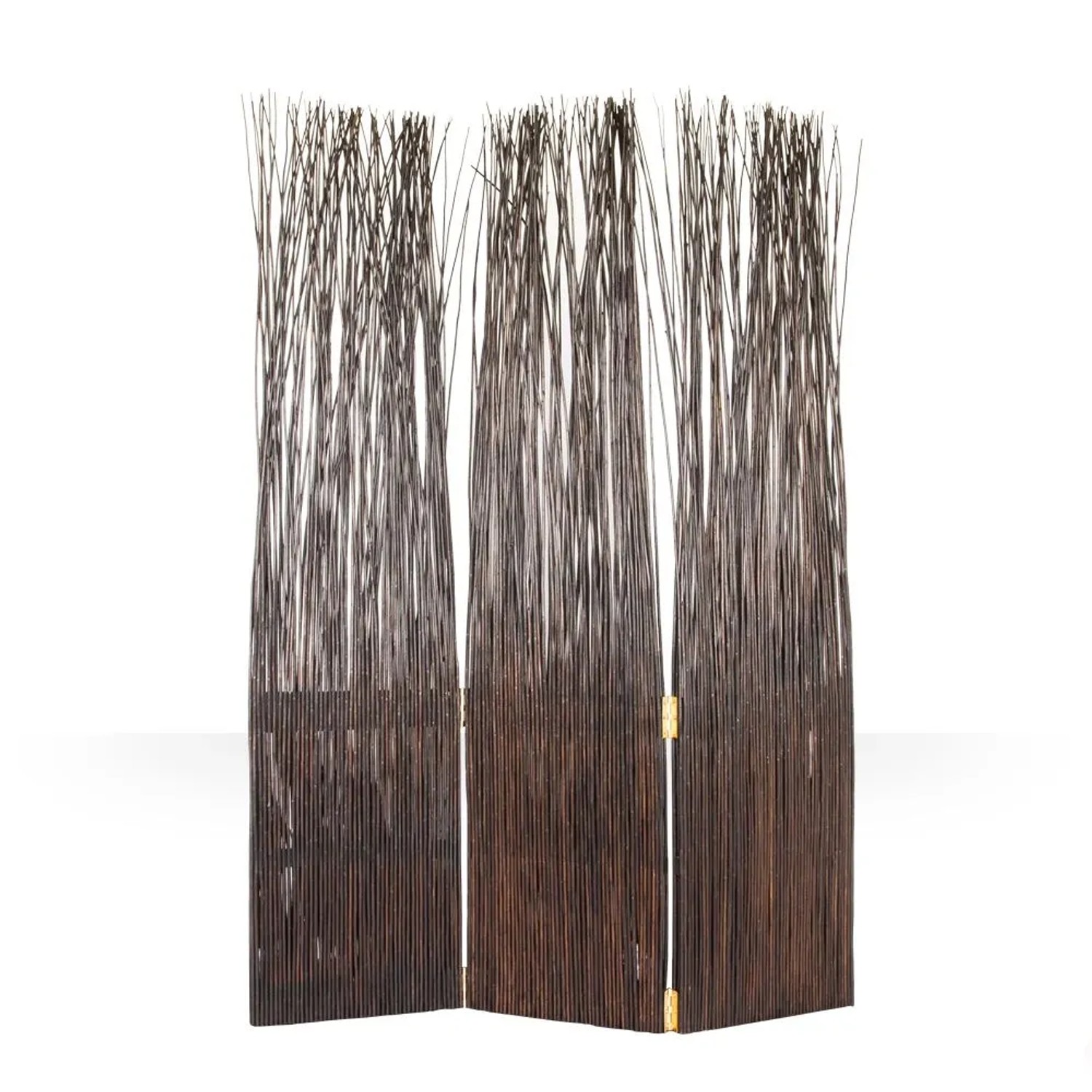 Homestyle4u 3-tlg. Paravent in Braun 120x170 cm 974