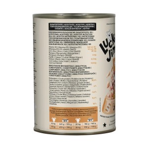 Lucky Jim Hunde-Nassfutter Adult Huhn & Leber, 400g Dose. Alleinfutter für ausgewachsene Hunde.