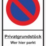 Warnschild Privatgrundstück: Parken kostenpflichtig, Abschleppen! Schild 25x15cm.