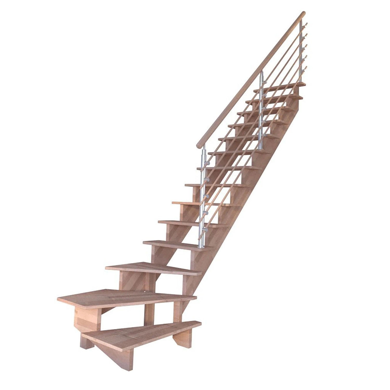 Treppe Lindos Pro Buche Gew. R 100 cm Design-Geländer-Holzstäbe FSC® günstig online kaufen