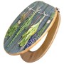 Banjado WC-Sitz Bambus mit Kräuter-Motiv. Toilettendeckel aus Holz mit Universal Scharnieren.