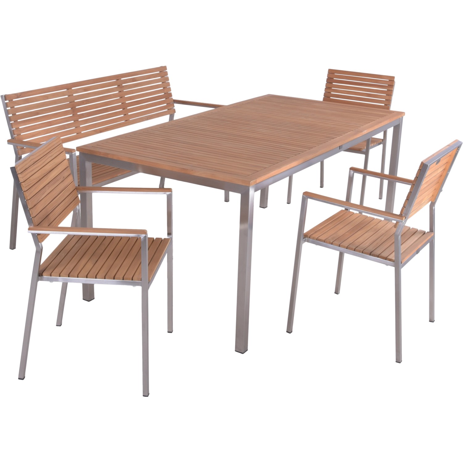 Garden Pleasure Gartenmöbel-Set Denver 6-teilig Teak FSC® günstig online kaufen