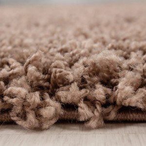 Ayyildiz Hochflorteppich Life 1500 Mokka Ø 80 cm