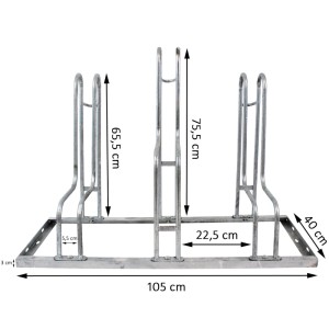 TRUTZHOLM Fahrradständer für 6 Fahrräder, höhenversetzt, Stahl, Maße: 210x75,5 cm.