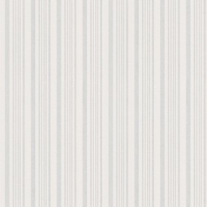 Gestreifte, überstreichbare Vliestapete in Weiß und Grau für Wohn- und Schlafzimmer.