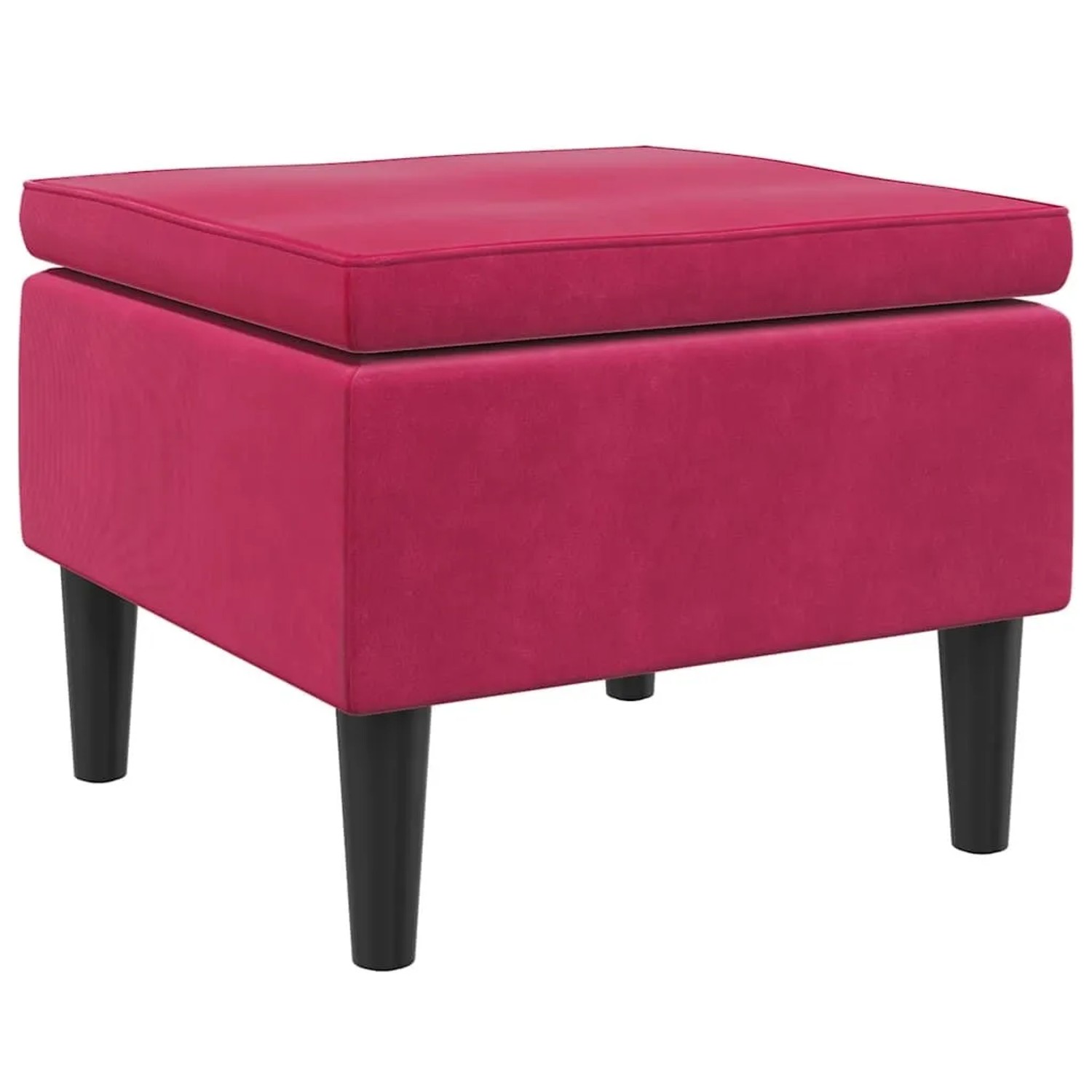 vidaXL Hocker mit Holzbeinen Weinrot Samt 329441