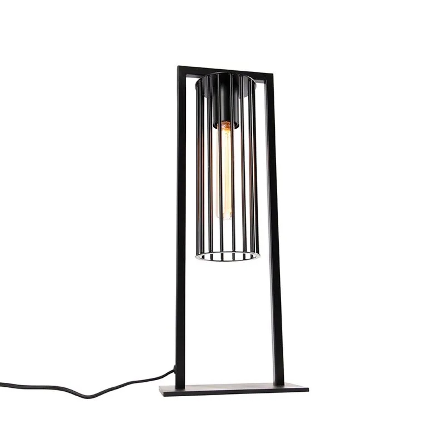 Moderne, schwarze Tischlampe Balenco Wazo von QAZQA für Innenräume.