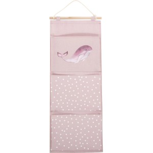 Rosa Hängeaufbewahrung Under The Sea mit Wal-Motiv und drei Fächern für Kinderzimmer.