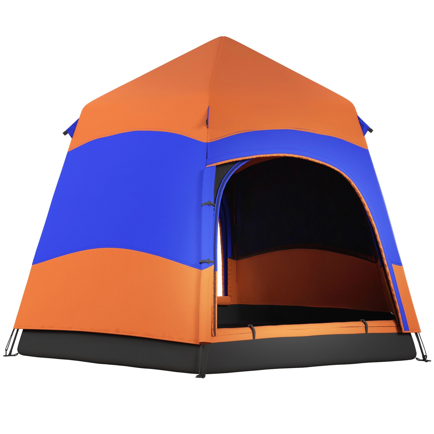 Outsunny Doppelwandzelt Polyester Glasfaser OrangeBlau B275 x L275 x H170 c günstig online kaufen