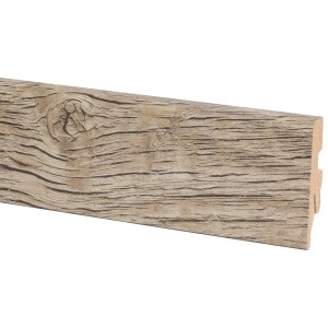 Sockelleiste Kiefer Vintage, 60mm hoch, mit Holzstruktur für Boden-Wand-Abschluss.