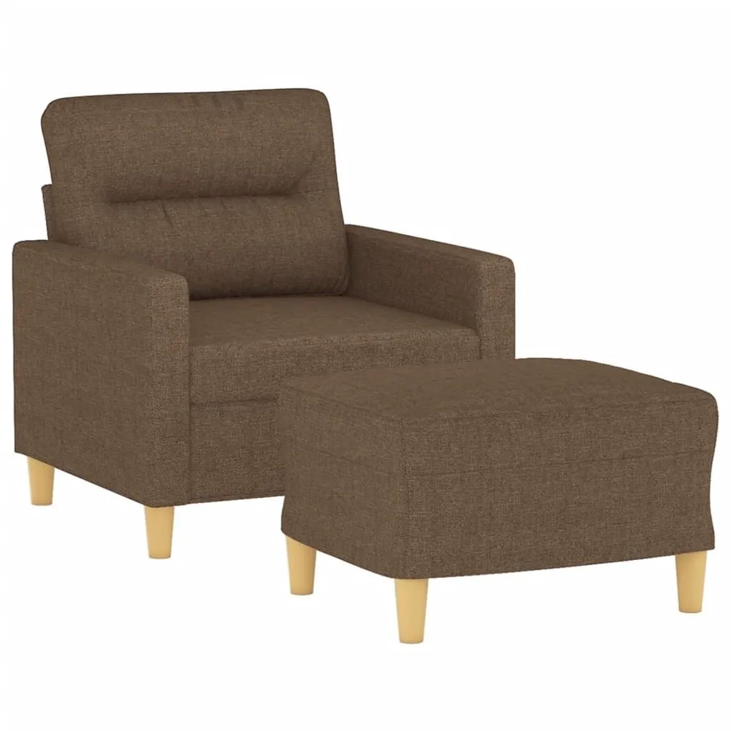 vidaXL Sessel mit Hocker Braun 60 cm Stoff 3201068