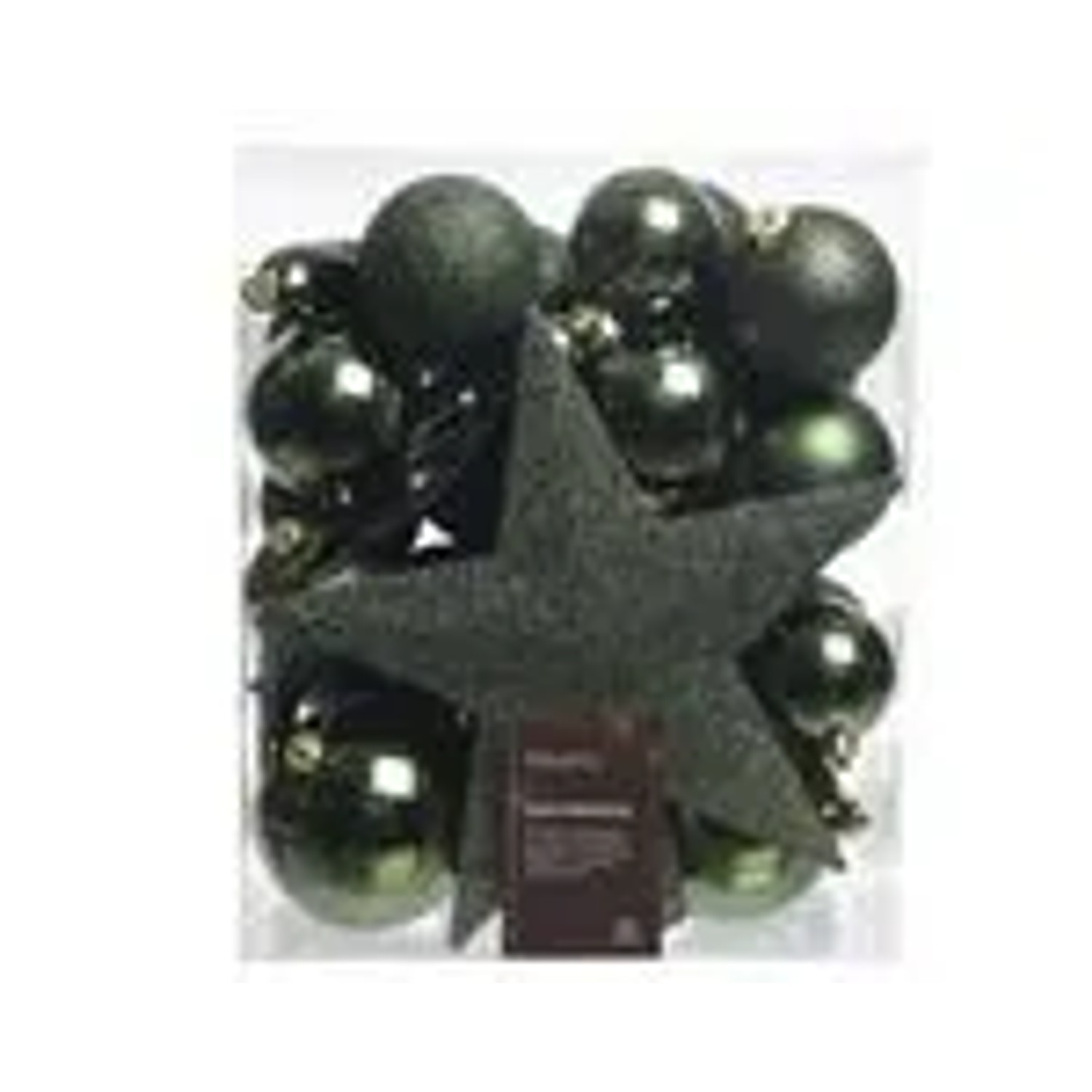 Kaemingk Weihnachtsbaumkugeln Bruchfest  8 cm 33 Stueck Gruen