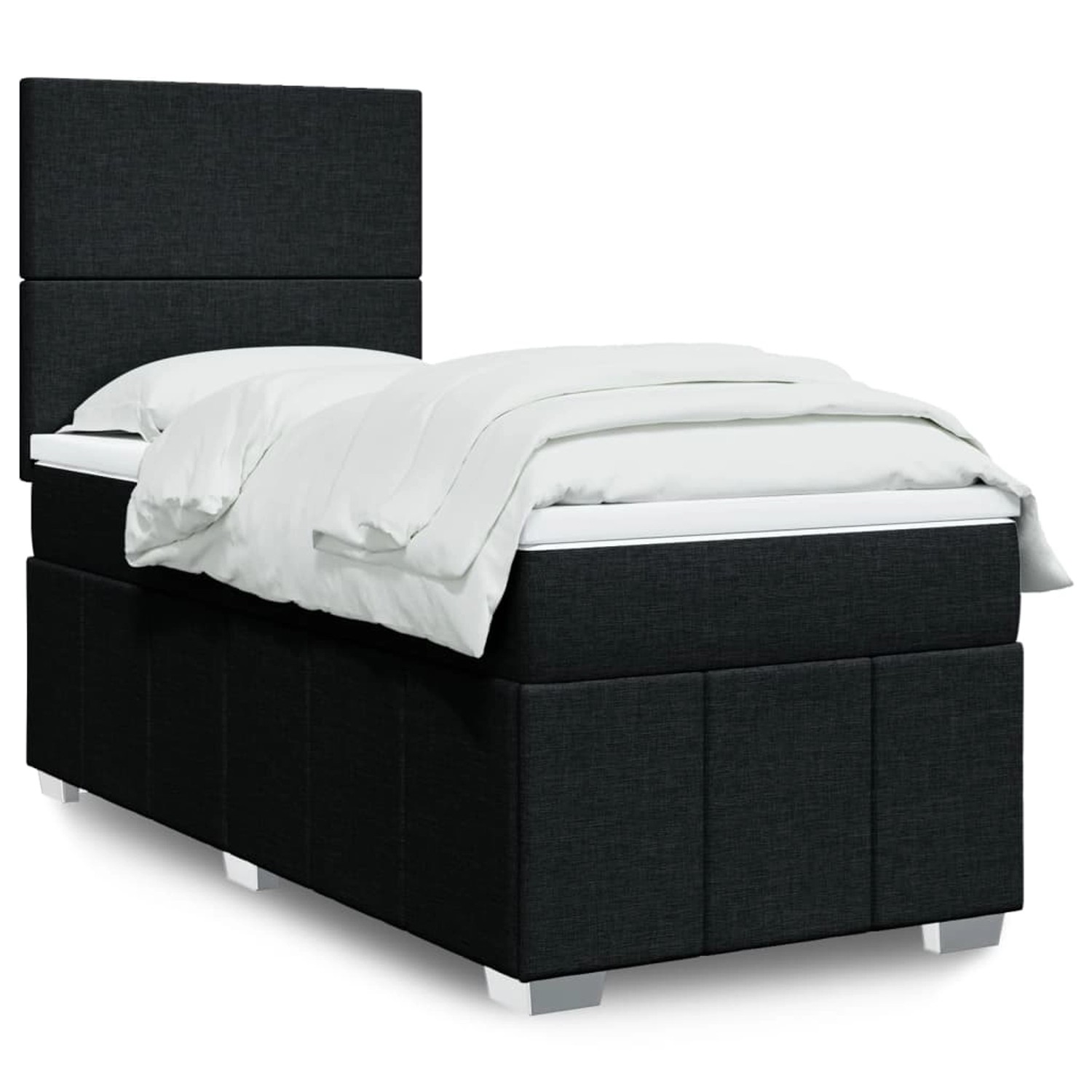 vidaXL Boxspringbett mit Matratze Schwarz 90x200 cm Stoff 3293846 günstig online kaufen
