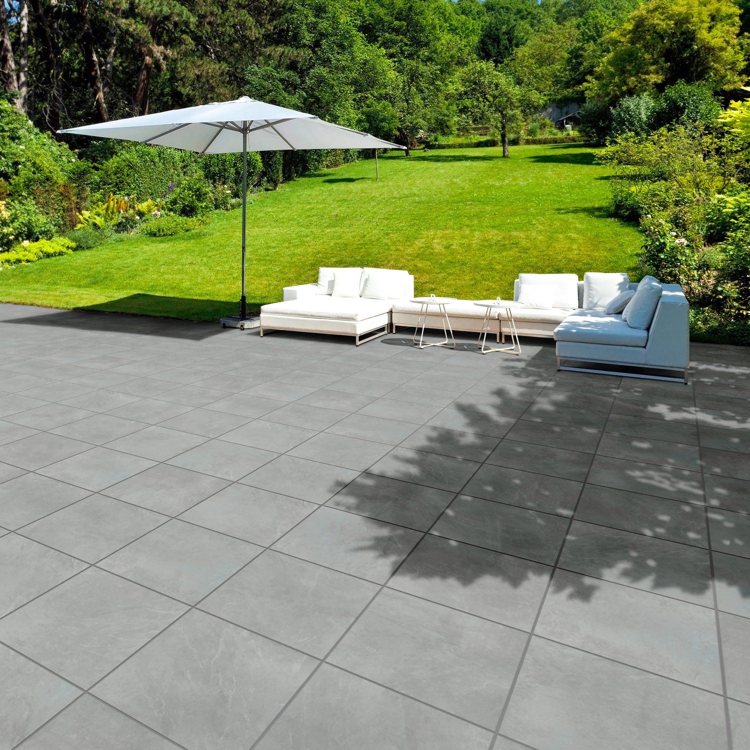 Terrassenplatte Station Iron R11 Grau 60 cm x 60 cm bei OBI