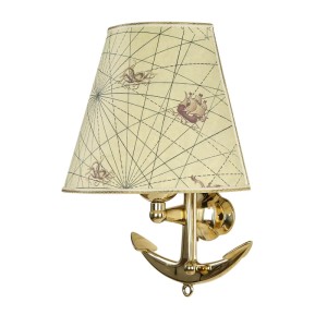 Licht-Erlebnisse Wandleuchte Maritim Messing Papier 33 cm E27