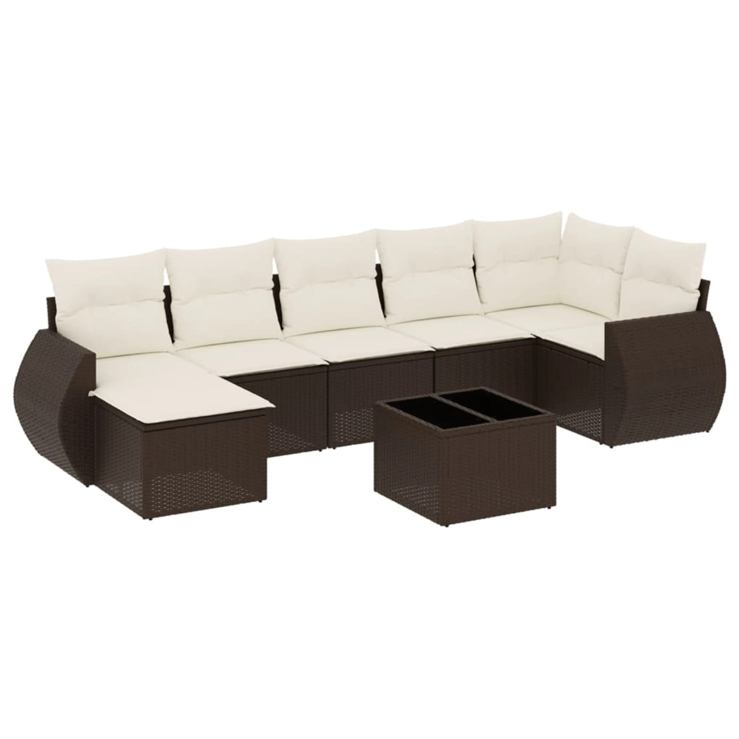 vidaXL 8-Tlg Garten-Sofagarnitur mit Kissen Braun Poly Rattan 3254030 günstig online kaufen