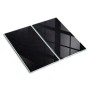 Herdabdeckplatten Set, 2 schwarze Glas Schneidebretter, 30x52 cm, als Küchenschutz und Deko.