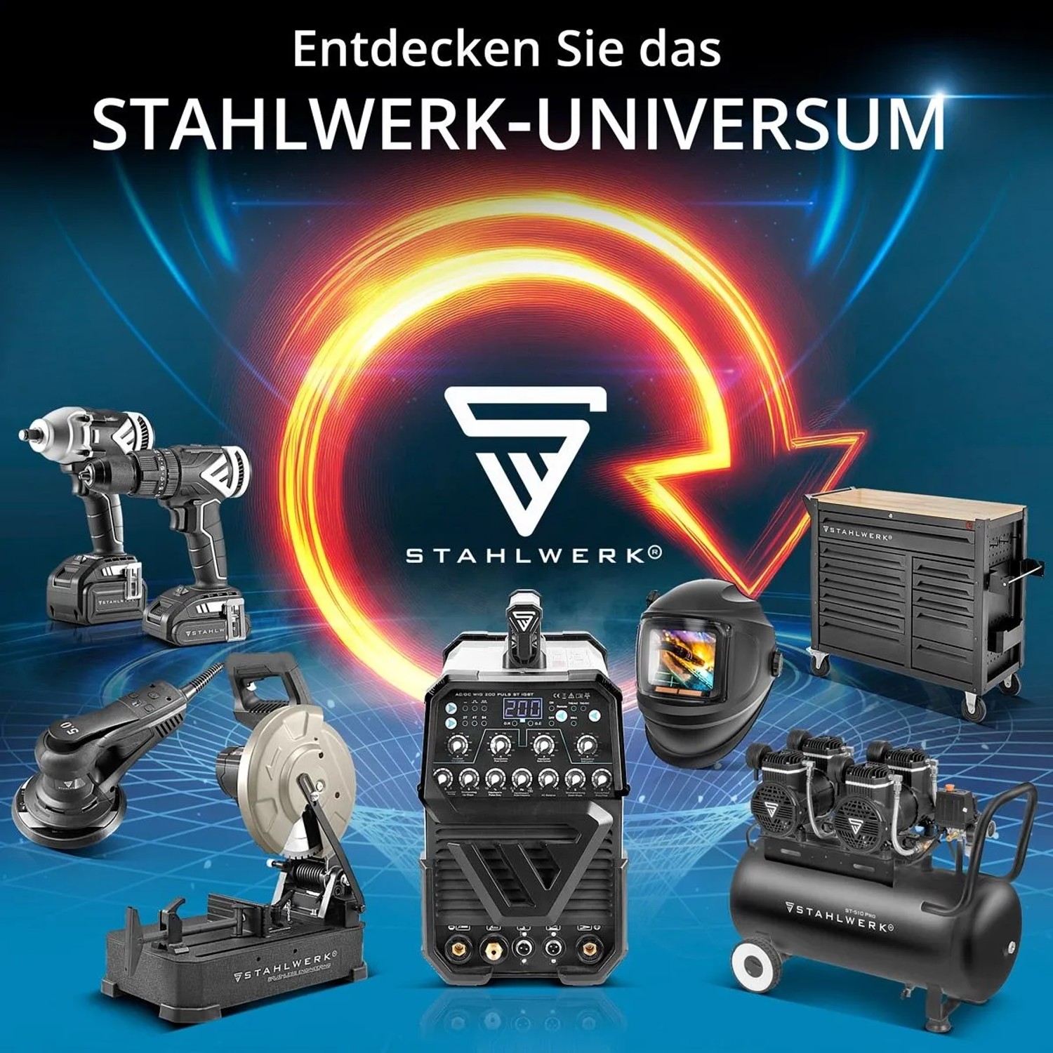 STAHLWERK Schweißgerät FLUX 120 ST und weitere Werkzeuge im Sortiment.
