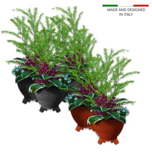 Anthrazit Kunststoff Blumentopf Füßchen heben Pflanzkübel an. Sorgen für Luftzirkulation und stabilen Halt auf Terrasse/Balkon.