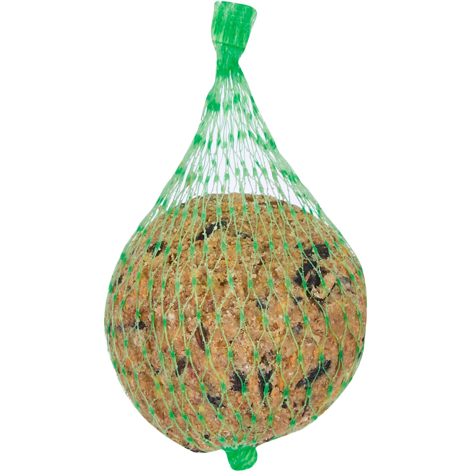 Meisenknödel im grünen Netz, enthalten im 3 kg Eimer Streufutter für Wildvögel.