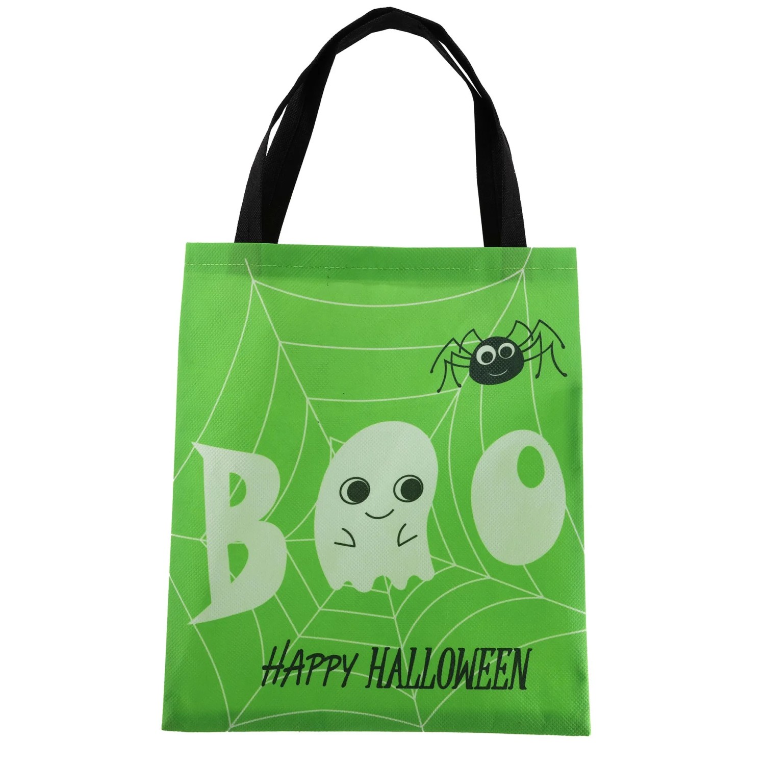 Halloween-Tasche aus Polyester 30 cm Grün-Schwarz