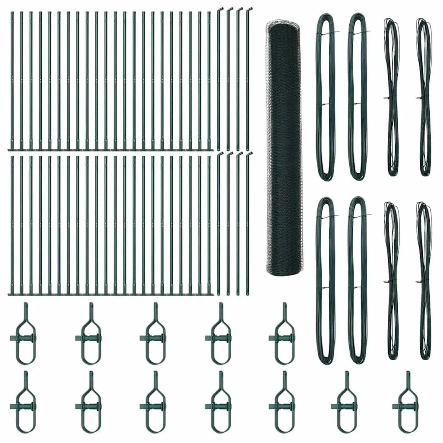 vidaXL Zaunpfosten Grün 100 x 1,2 m 25 mm Netz Stahl und PVC 3353593 günstig online kaufen