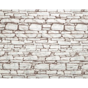 Balkonsichtschutz mit Stein Design, 90x500 cm, aus wetterfestem Polyester.